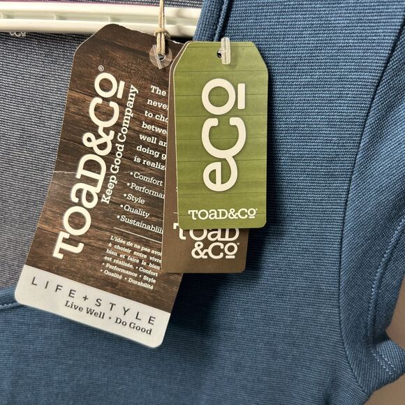 NWT Toad & Co Eco Tomboy Dress Small Inky Teal Cap Sleeve Pockets - Picture 6 of 12